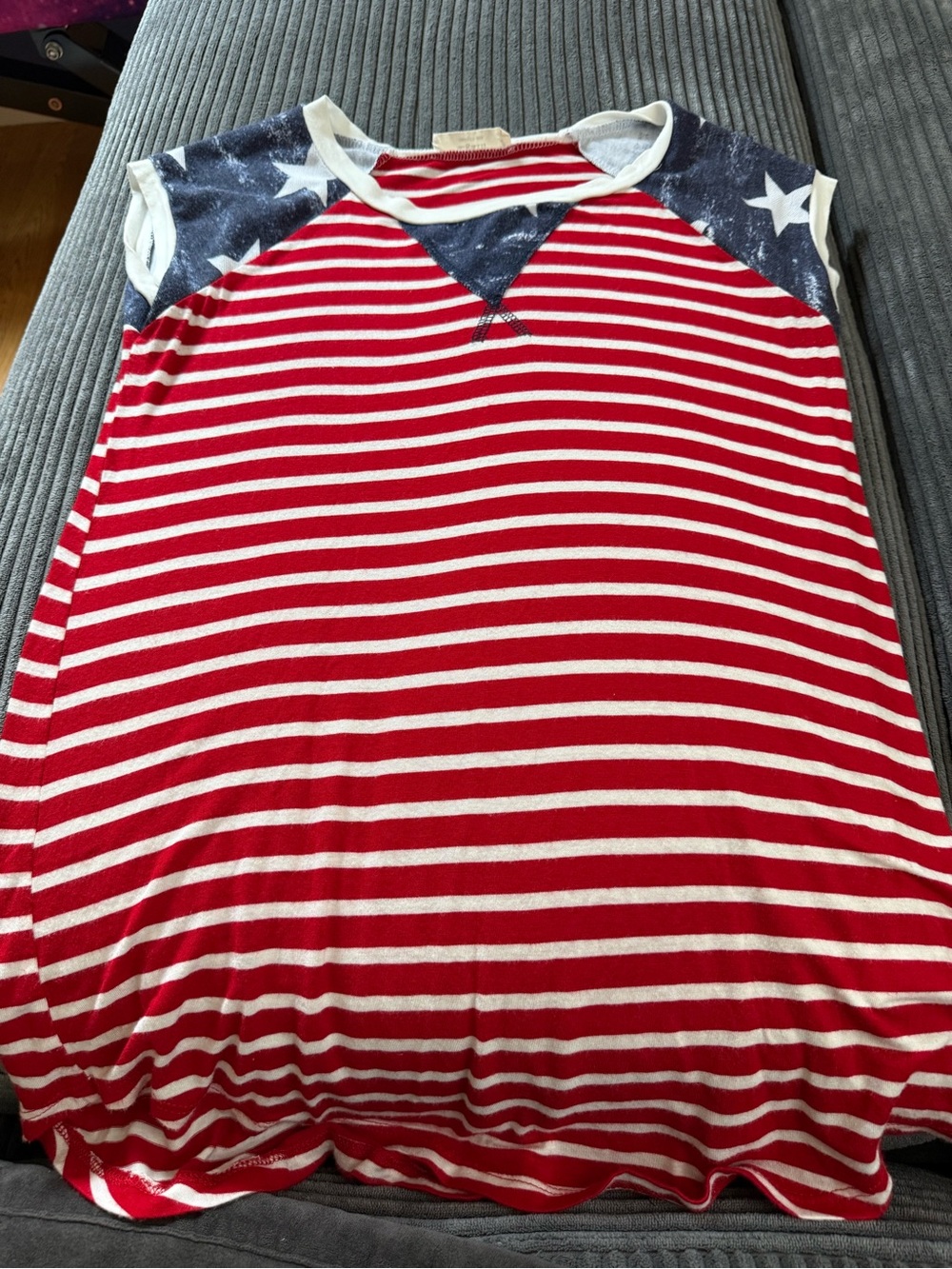 Sleeveless Star & Stripe Tank Top in Red, White & Blue - Picture 2 of 4